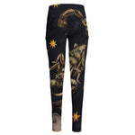 Watercolor Scorpio Zodiac Sign Print High-Waisted Pocket Leggings