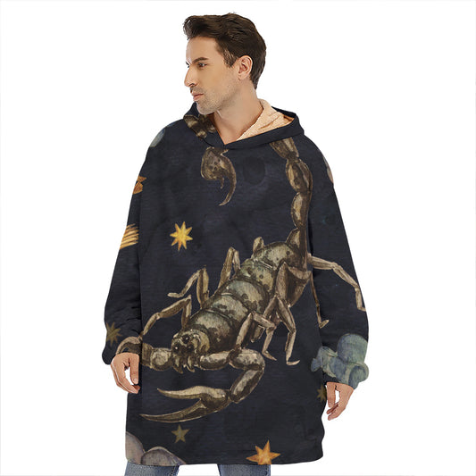 Watercolor Scorpio Zodiac Sign Print Hoodie Blanket