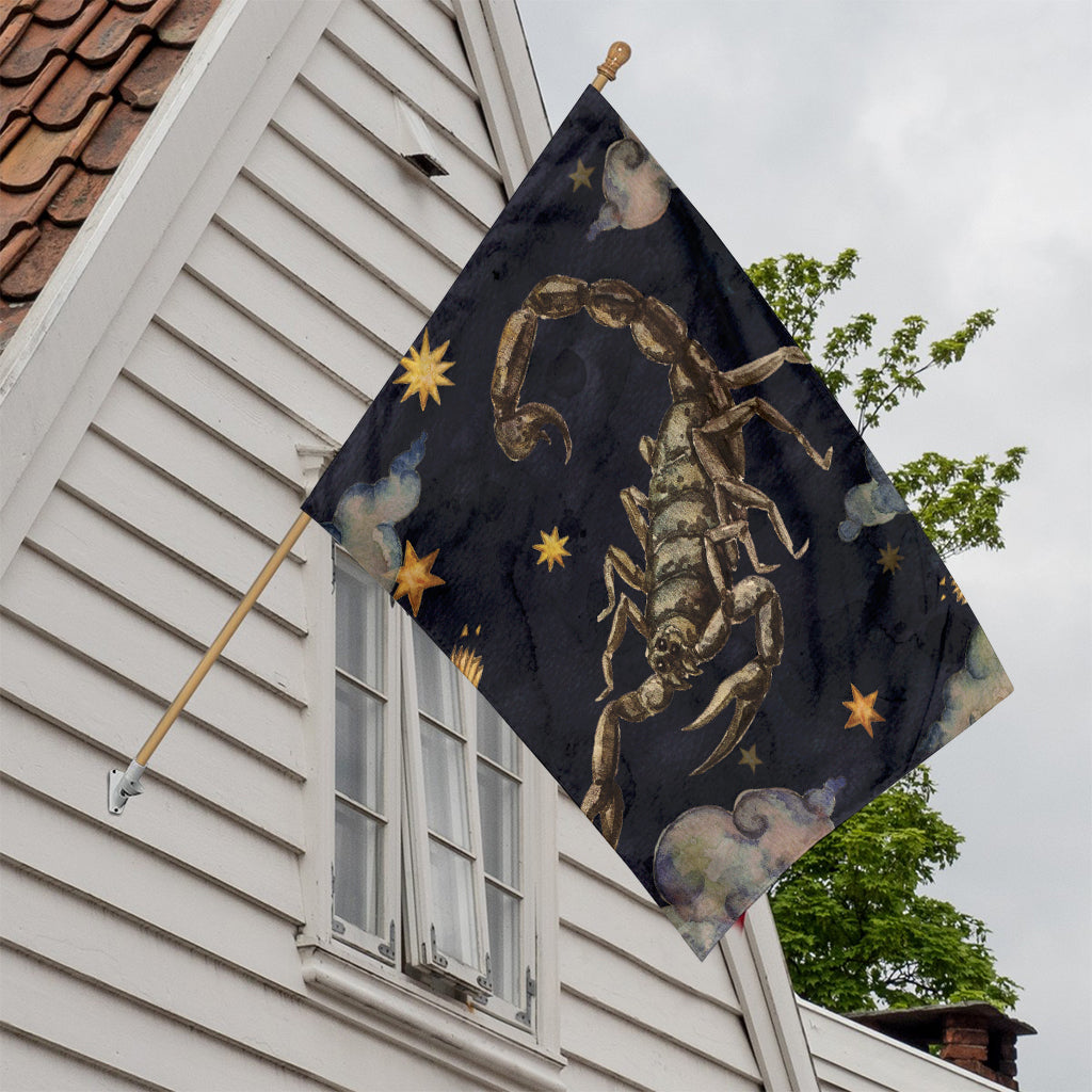Watercolor Scorpio Zodiac Sign Print House Flag