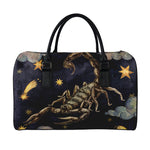 Watercolor Scorpio Zodiac Sign Print Leather Duffle Bag