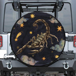 Watercolor Scorpio Zodiac Sign Print Leather Spare Tire Cover