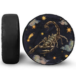 Watercolor Scorpio Zodiac Sign Print Leather Spare Tire Cover