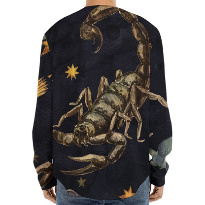 Watercolor Scorpio Zodiac Sign Print Long Sleeve Baseball Jersey