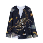 Watercolor Scorpio Zodiac Sign Print Long Sleeve Short Coat