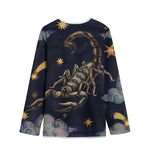 Watercolor Scorpio Zodiac Sign Print Long Sleeve Short Coat