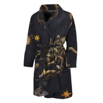 Watercolor Scorpio Zodiac Sign Print Men's Bathrobe