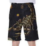 Watercolor Scorpio Zodiac Sign Print Men's Beach Shorts
