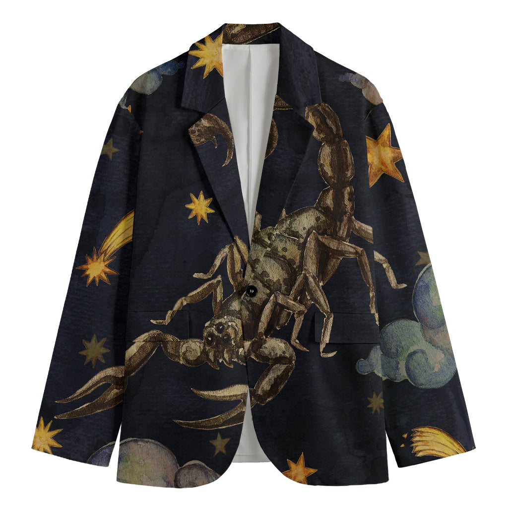 Watercolor Scorpio Zodiac Sign Print Men's Blazer