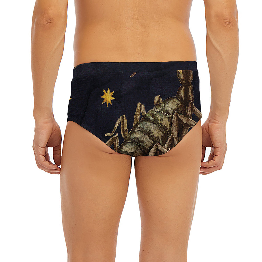 Watercolor Scorpio Zodiac Sign Print Men's Briefs