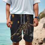 Watercolor Scorpio Zodiac Sign Print Men's Cargo Shorts