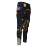 Watercolor Scorpio Zodiac Sign Print Men's Compression Pants