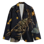 Watercolor Scorpio Zodiac Sign Print Men's Cotton Blazer
