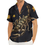 Watercolor Scorpio Zodiac Sign Print Men's Deep V-Neck Shirt