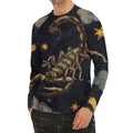 Watercolor Scorpio Zodiac Sign Print Men's Long Sleeve Rash Guard