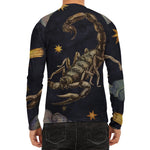 Watercolor Scorpio Zodiac Sign Print Men's Long Sleeve Rash Guard