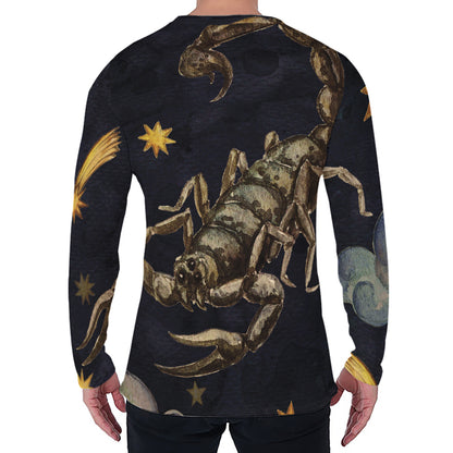Watercolor Scorpio Zodiac Sign Print Men's Long Sleeve T-Shirt