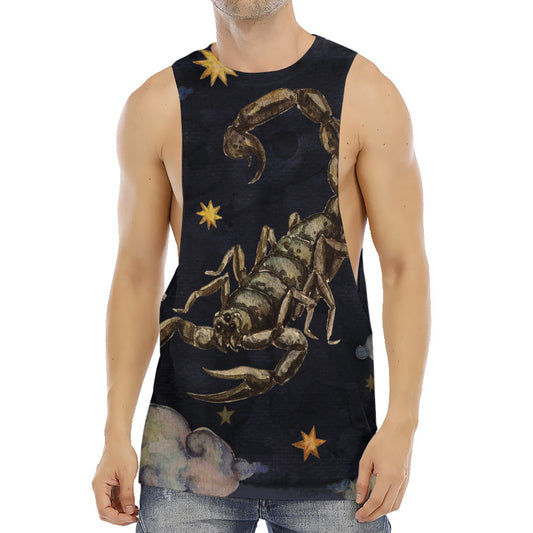 Watercolor Scorpio Zodiac Sign Print Men's Muscle Tank Top