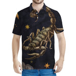 Watercolor Scorpio Zodiac Sign Print Men's Polo Shirt