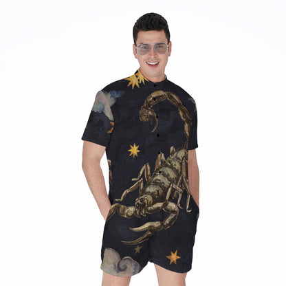 Watercolor Scorpio Zodiac Sign Print Men's Rompers