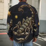 Watercolor Scorpio Zodiac Sign Print Men's Shirt Jacket