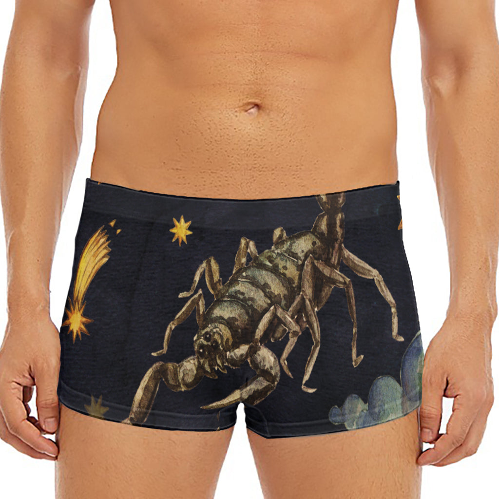Watercolor Scorpio Zodiac Sign Print Men's Short Boxer Briefs