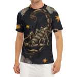 Watercolor Scorpio Zodiac Sign Print Men's Short Sleeve Rash Guard
