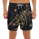 Watercolor Scorpio Zodiac Sign Print Men's Split Running Shorts
