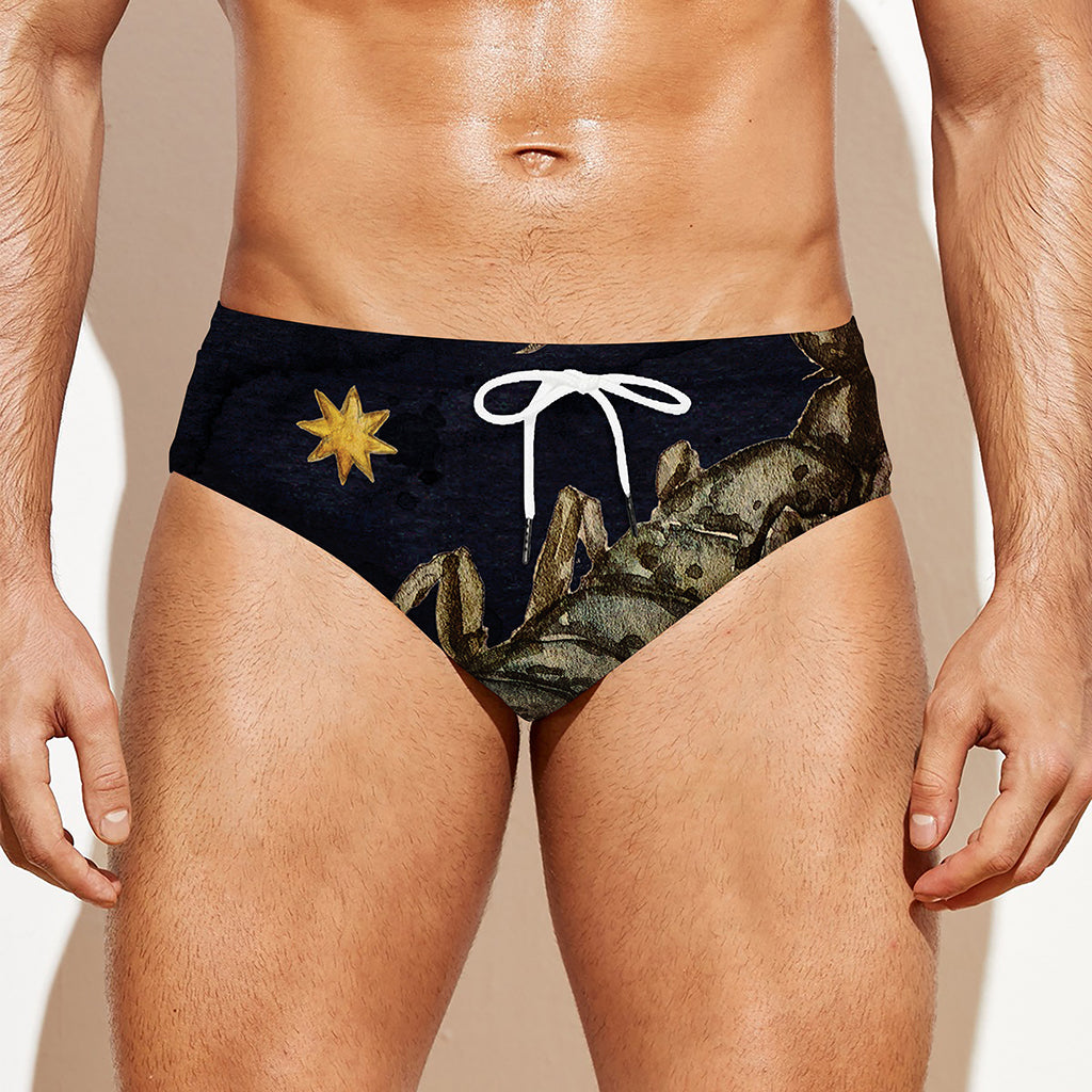 Watercolor Scorpio Zodiac Sign Print Men's Swim Briefs