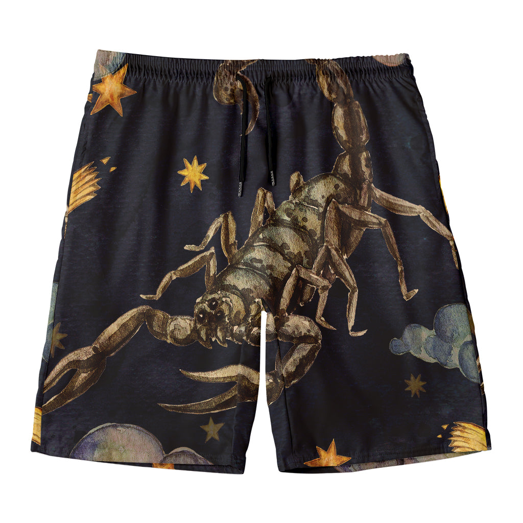 Watercolor Scorpio Zodiac Sign Print Men's Swim Trunks