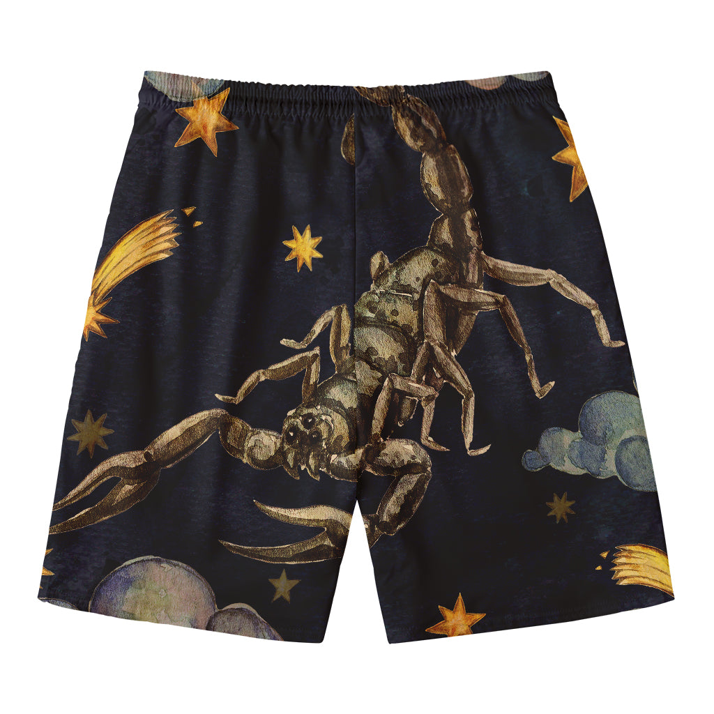 Watercolor Scorpio Zodiac Sign Print Men's Swim Trunks