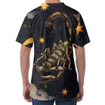Watercolor Scorpio Zodiac Sign Print Men's Velvet T-Shirt