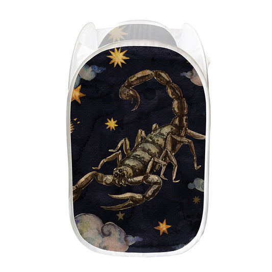 Watercolor Scorpio Zodiac Sign Print Mesh Laundry Hamper