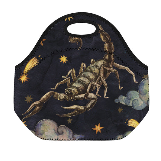 Watercolor Scorpio Zodiac Sign Print Neoprene Lunch Bag