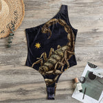 Watercolor Scorpio Zodiac Sign Print One Shoulder Bodysuit