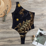 Watercolor Scorpio Zodiac Sign Print One Shoulder Bodysuit