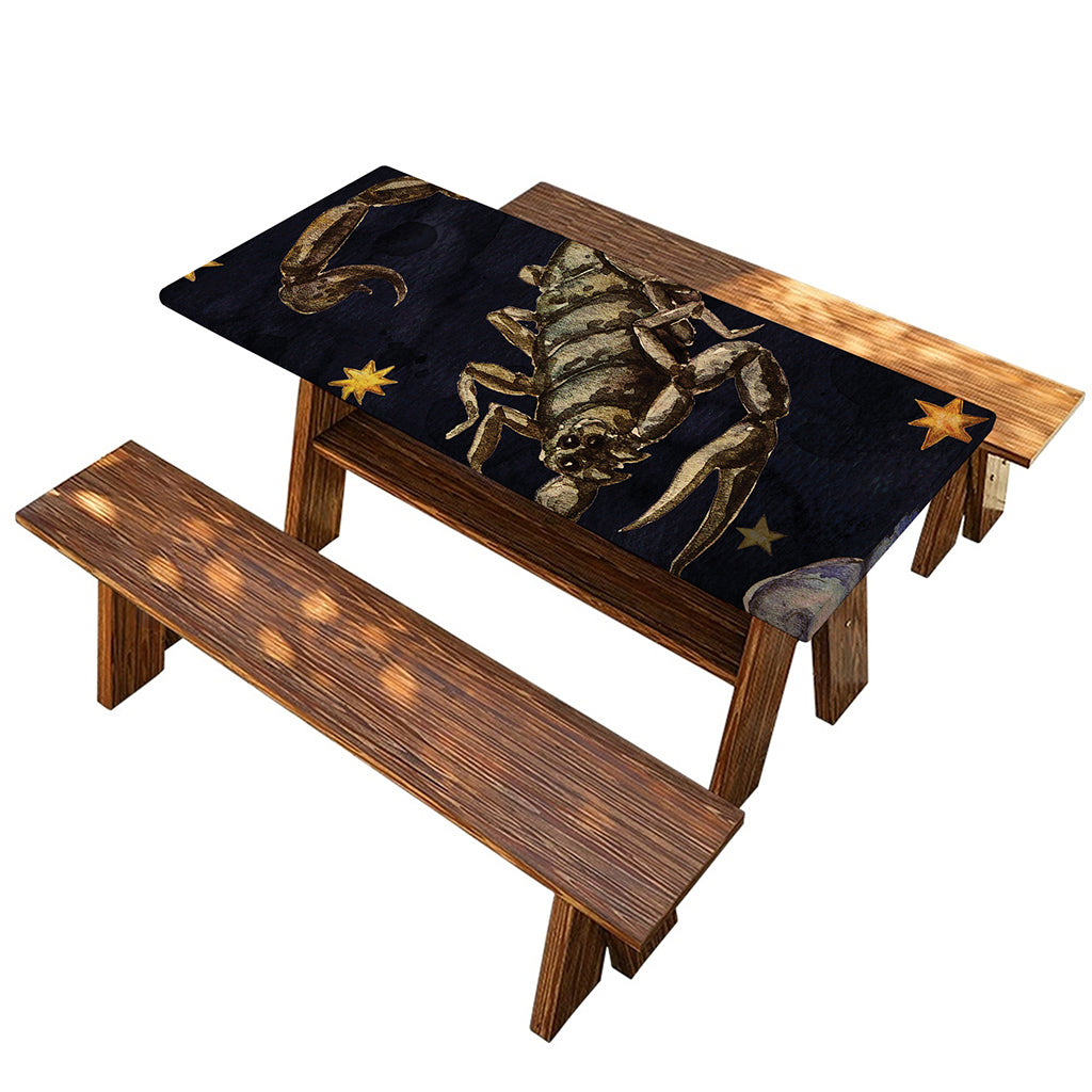 Watercolor Scorpio Zodiac Sign Print Picnic Table Cover
