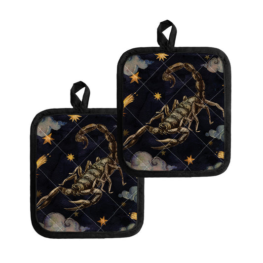 Watercolor Scorpio Zodiac Sign Print Pot Holders