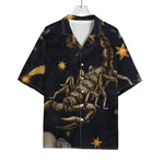 Watercolor Scorpio Zodiac Sign Print Rayon Hawaiian Shirt