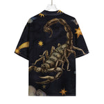 Watercolor Scorpio Zodiac Sign Print Rayon Hawaiian Shirt
