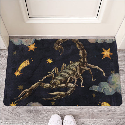 Watercolor Scorpio Zodiac Sign Print Rubber Doormat