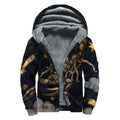 Watercolor Scorpio Zodiac Sign Print Sherpa Lined Zip Up Hoodie