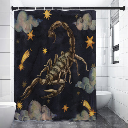 Watercolor Scorpio Zodiac Sign Print Shower Curtain