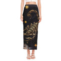 Watercolor Scorpio Zodiac Sign Print Side Slit Maxi Skirt