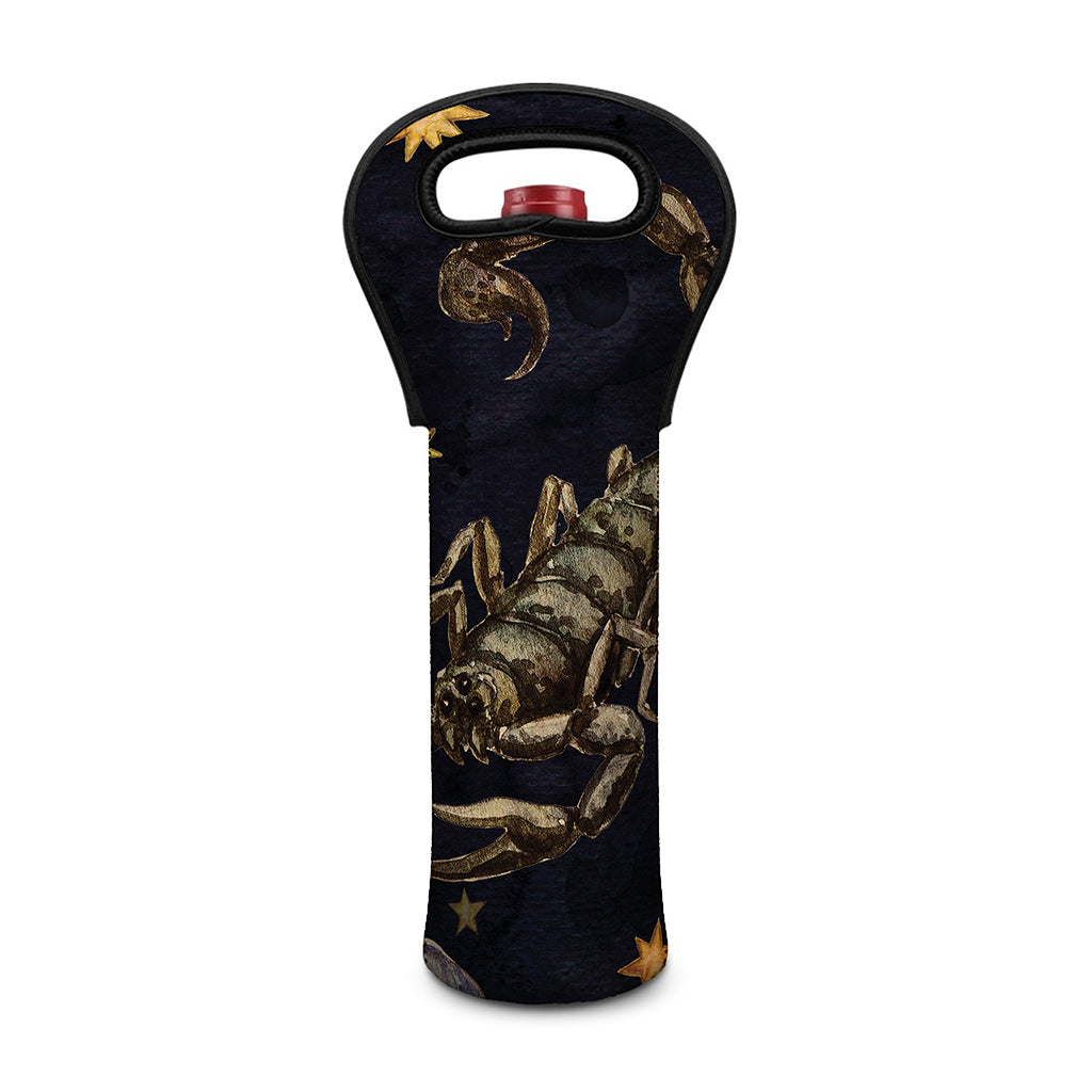 Watercolor Scorpio Zodiac Sign Print Single Neoprene Wine Tote