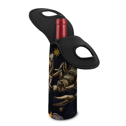 Watercolor Scorpio Zodiac Sign Print Single Neoprene Wine Tote