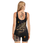 Watercolor Scorpio Zodiac Sign Print Sleeveless One Piece Swimsuit