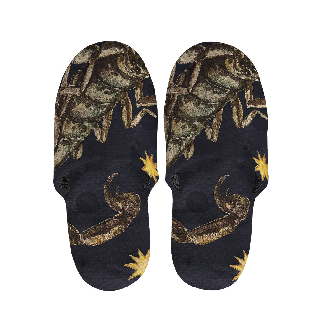 Watercolor Scorpio Zodiac Sign Print Slippers