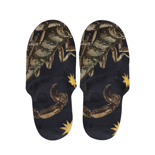 Watercolor Scorpio Zodiac Sign Print Slippers