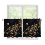 Watercolor Scorpio Zodiac Sign Print Tier Curtains