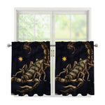 Watercolor Scorpio Zodiac Sign Print Tier Curtains